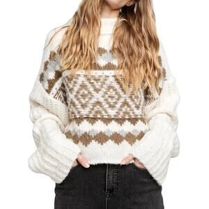 Free People Alpine Crop Mock Neck Sweater